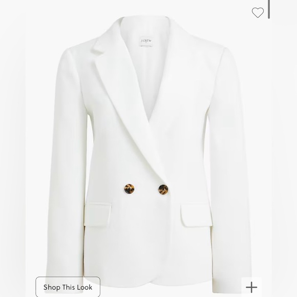 J Crew Blazer White 2 Button Cotton Stretch All Season Jacket NWT Womens Size 6 - Picture 1 of 12